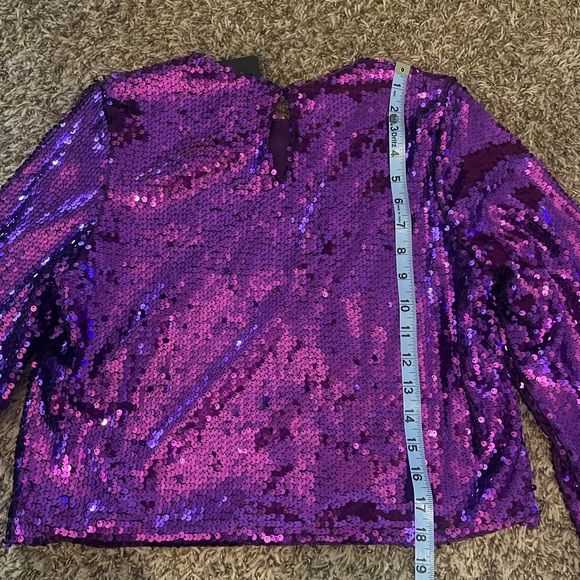 Game Day Purple Sequin Cropped Top - Picture 5 of 11